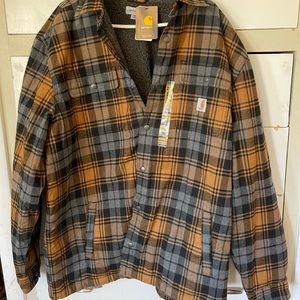 NWT Carhartt plaid Sherpa lined work jacket size XL